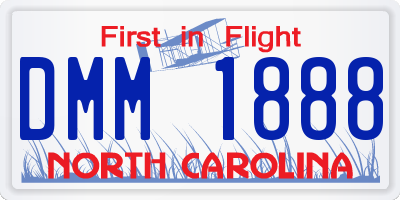 NC license plate DMM1888