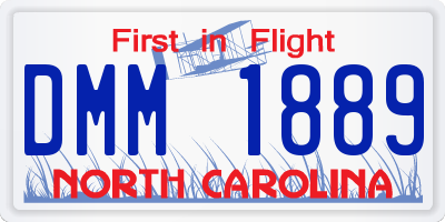 NC license plate DMM1889