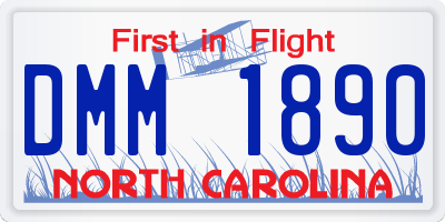 NC license plate DMM1890