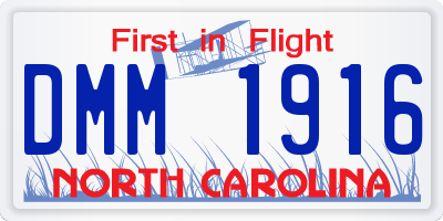 NC license plate DMM1916
