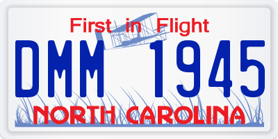 NC license plate DMM1945