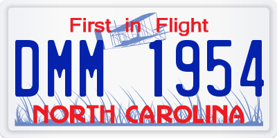 NC license plate DMM1954