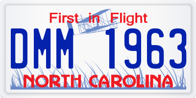 NC license plate DMM1963