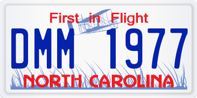 NC license plate DMM1977