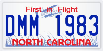 NC license plate DMM1983