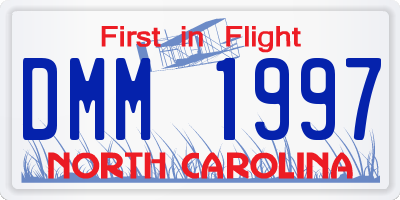 NC license plate DMM1997