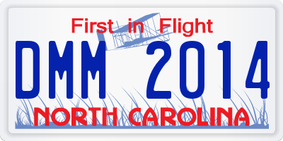 NC license plate DMM2014