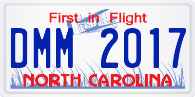 NC license plate DMM2017
