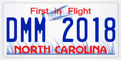 NC license plate DMM2018