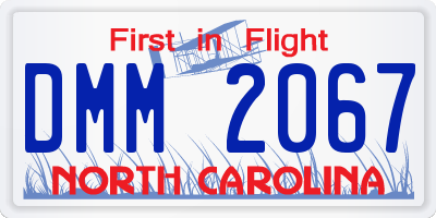 NC license plate DMM2067