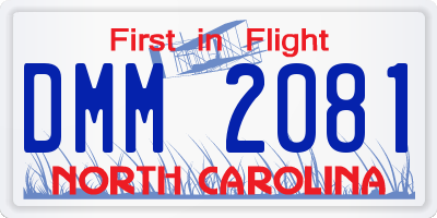 NC license plate DMM2081