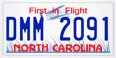 NC license plate DMM2091