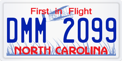NC license plate DMM2099