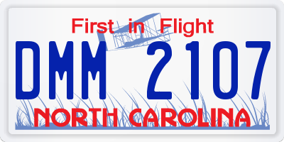 NC license plate DMM2107