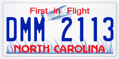 NC license plate DMM2113