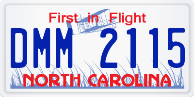 NC license plate DMM2115