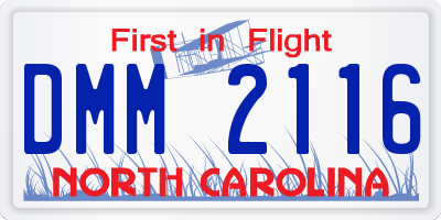 NC license plate DMM2116