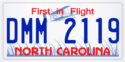NC license plate DMM2119