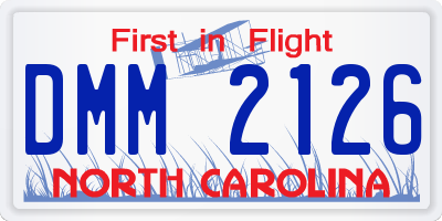 NC license plate DMM2126