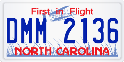 NC license plate DMM2136