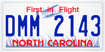 NC license plate DMM2143