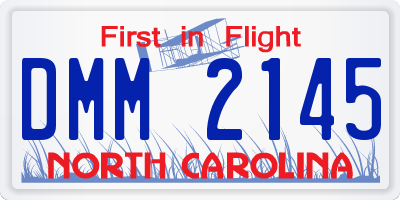 NC license plate DMM2145
