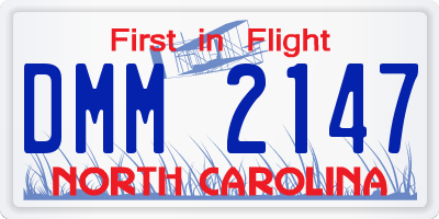 NC license plate DMM2147