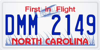 NC license plate DMM2149