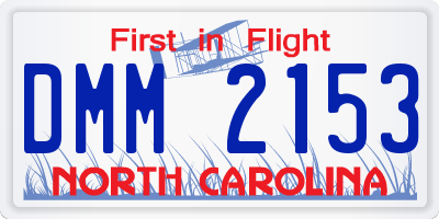 NC license plate DMM2153