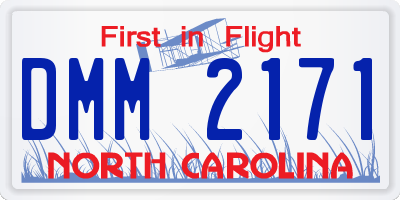 NC license plate DMM2171