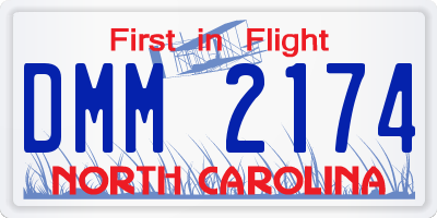 NC license plate DMM2174