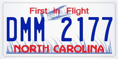 NC license plate DMM2177