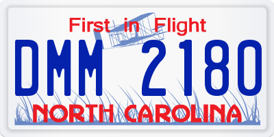NC license plate DMM2180