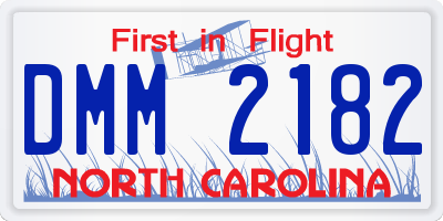 NC license plate DMM2182