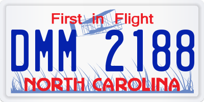NC license plate DMM2188