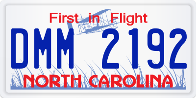 NC license plate DMM2192