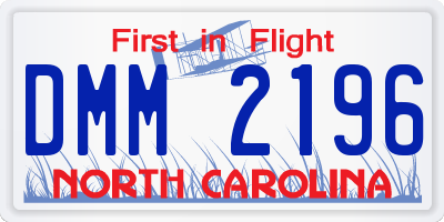 NC license plate DMM2196
