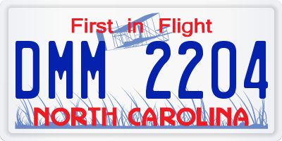NC license plate DMM2204