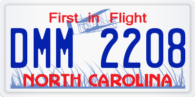 NC license plate DMM2208