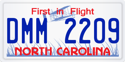 NC license plate DMM2209