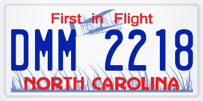 NC license plate DMM2218
