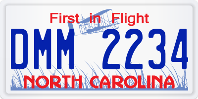NC license plate DMM2234