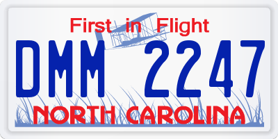 NC license plate DMM2247