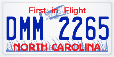 NC license plate DMM2265