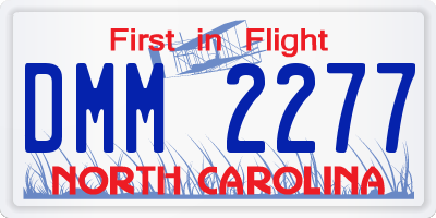 NC license plate DMM2277