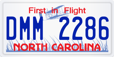 NC license plate DMM2286