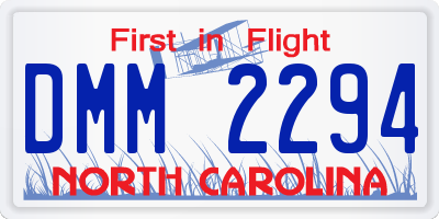 NC license plate DMM2294