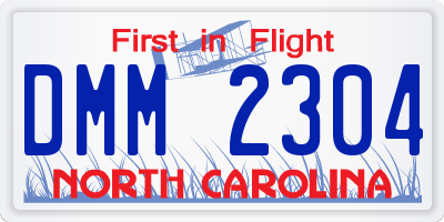 NC license plate DMM2304