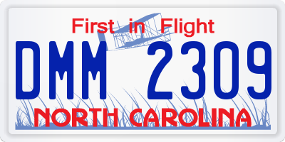 NC license plate DMM2309