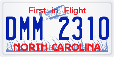 NC license plate DMM2310